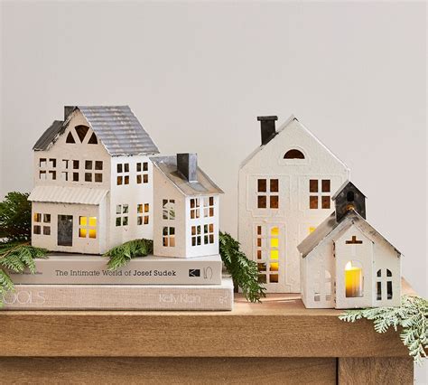 metal barn house miniature pottery barn|Handcrafted Metal Village Houses .